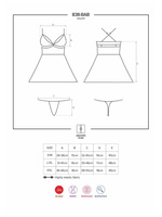 838-Bab-1 Babydoll Ze Stringami Czarny Obsessive