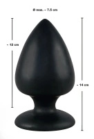 Black Velvets korek analny XXL z przyssawką, silikon czarny 14 cm