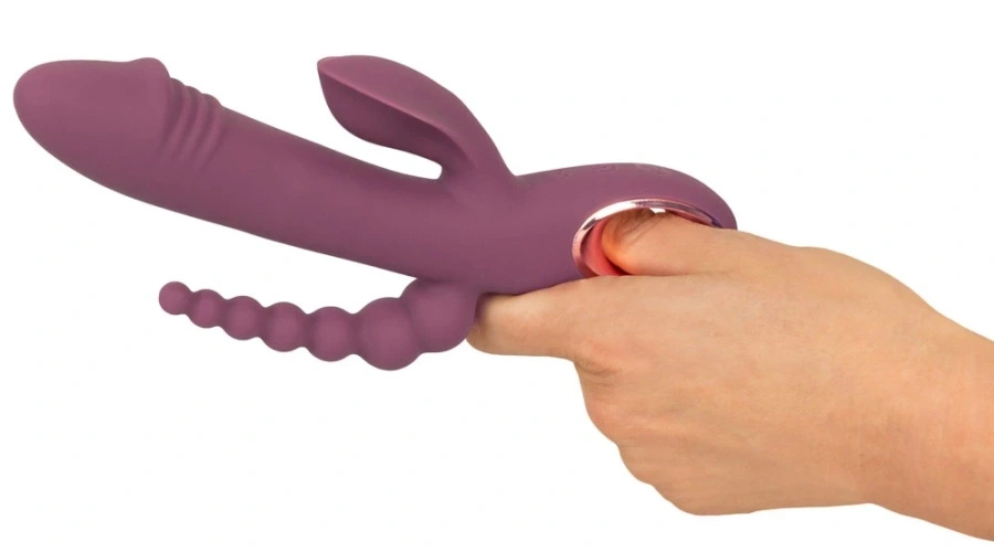 You2Toys Slim Triple Plum – wibrator potrójny 3w1, śliwkowy, 21,4 cm
