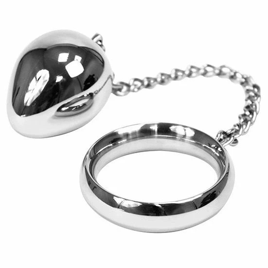 Metal Hard stalowy pierścień 40 mm z łańcuszkiem 17 cm i metalowym jajkiem 40 mm