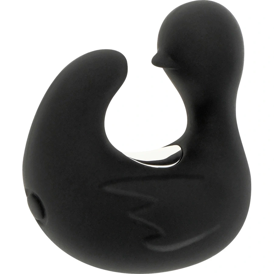 Black and Silver DuckyMania – mini wibrator silikonowy, ładowalny