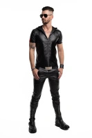 T-shirt Z Kapturem Wetlook Z Zamkiem Slim Fit Ettore Czarny Regnes