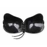 Bye Bra Lace-It Bra C czarny – samonośny biustonosz z wiązaniem