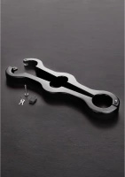 Steel by Shots Lederhalt metalowe dyby z trzema otworami, czarne