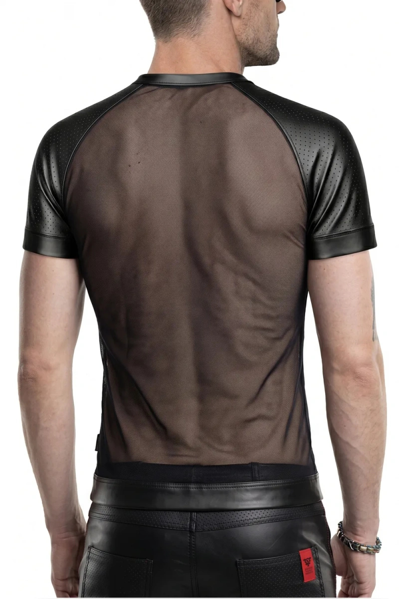 T-shirt Z Siateczki Z Perforowanymi Rękawami Dan Czarny Regnes