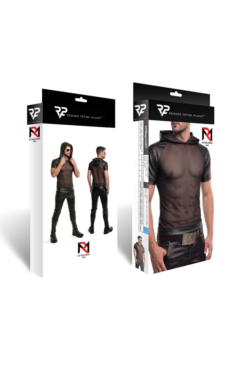 T-shirt Z Kapturem I Rękawami Raglan Wetlook Magnus Czarny Regnes