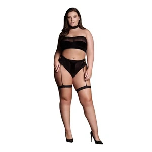 Le Désir Ananke Plus Size komplet 3-częściowy, czarny, XL-XXXXL