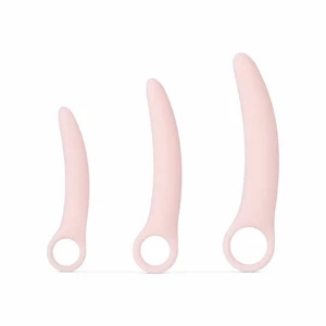 Teazers zestaw 3 silikonowych dilatorów waginalnych z uchwytem, różowy