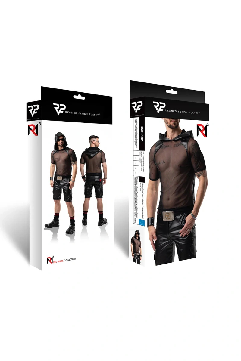 T-shirt Siateczkowy Z Kapturem Wetlook Tito Czarny Regnes