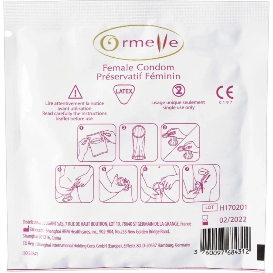 Ormelle Vrouwencondoom prezerwatywy dla kobiet 5 szt., lateksowe