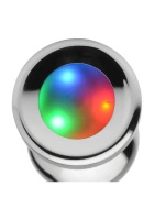 XR Brands LED Rainbow korek analny duży z podświetleniem, aluminium