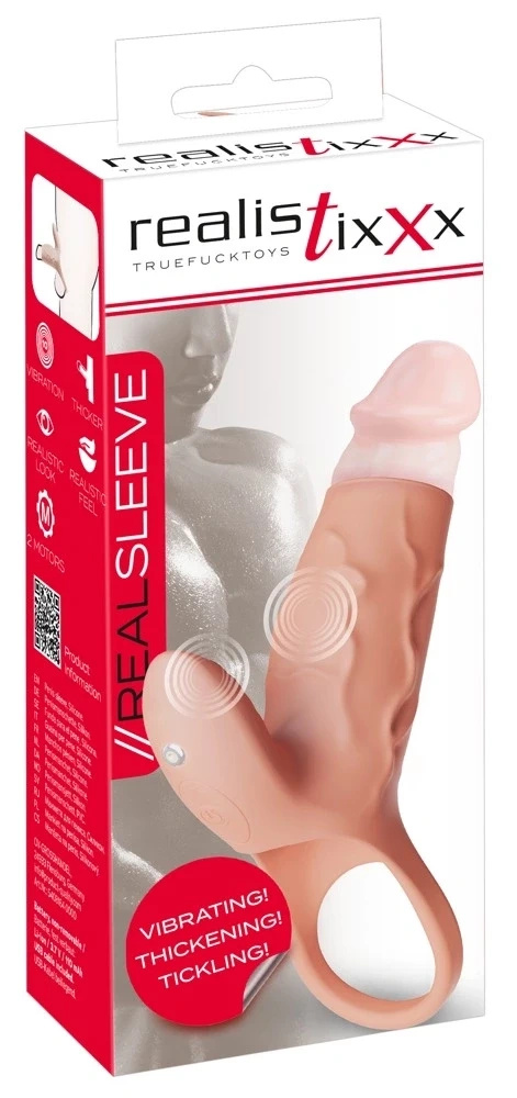 Realistixxx Real Sleeve Clit S – silikonowa nakładka wibrująca z pierścieniem