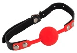 Bad Kitty czerwony knebel silikonowy z regulacją 42-58 cm