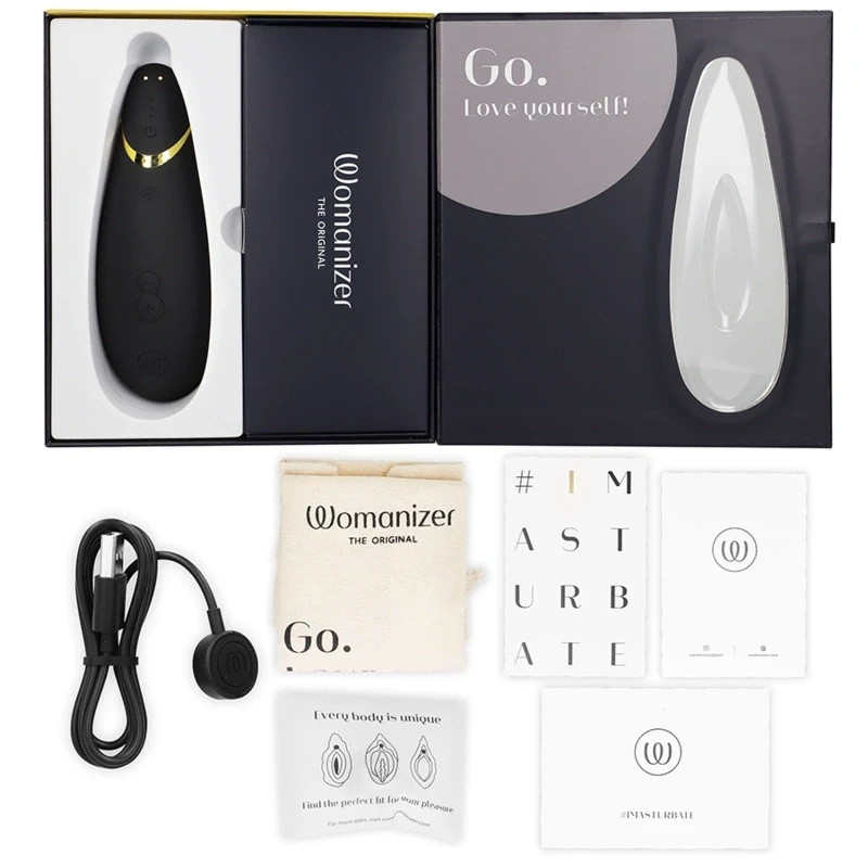 Womanizer Premium 2 czarny – intuicyjny stymulator powietrzny, 14 trybów