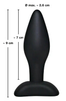 Black Velvets korek analny mały 9 cm silikonowy czarny