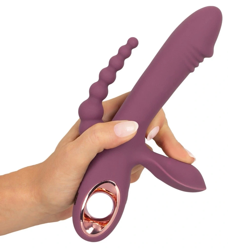 You2Toys Slim Triple Plum – wibrator potrójny 3w1, śliwkowy, 21,4 cm