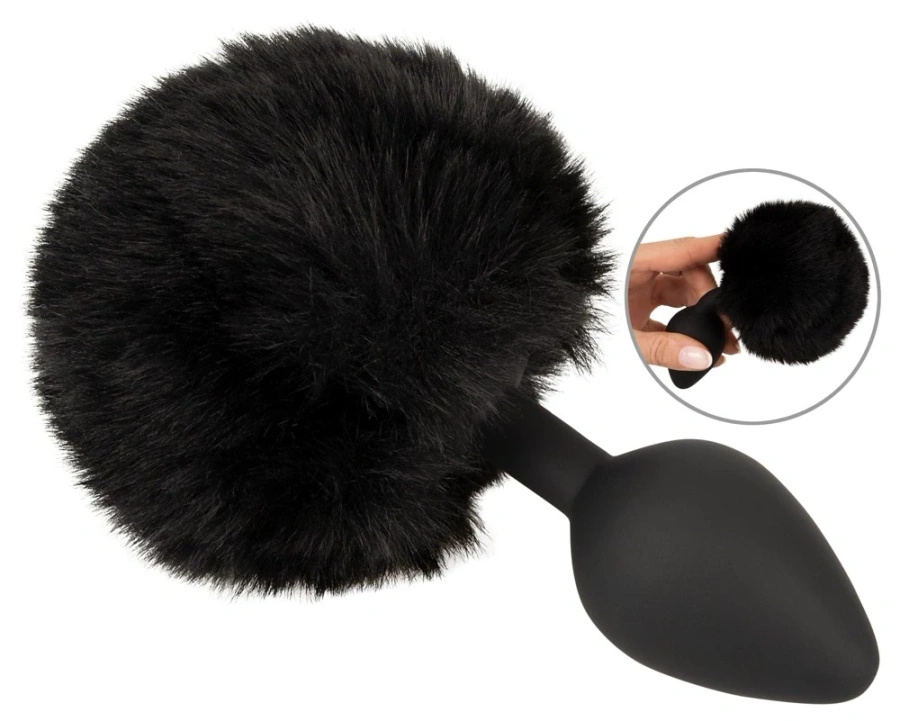 You2Toys Fluffy Tail Black M – korek analny z puszystym ogonem