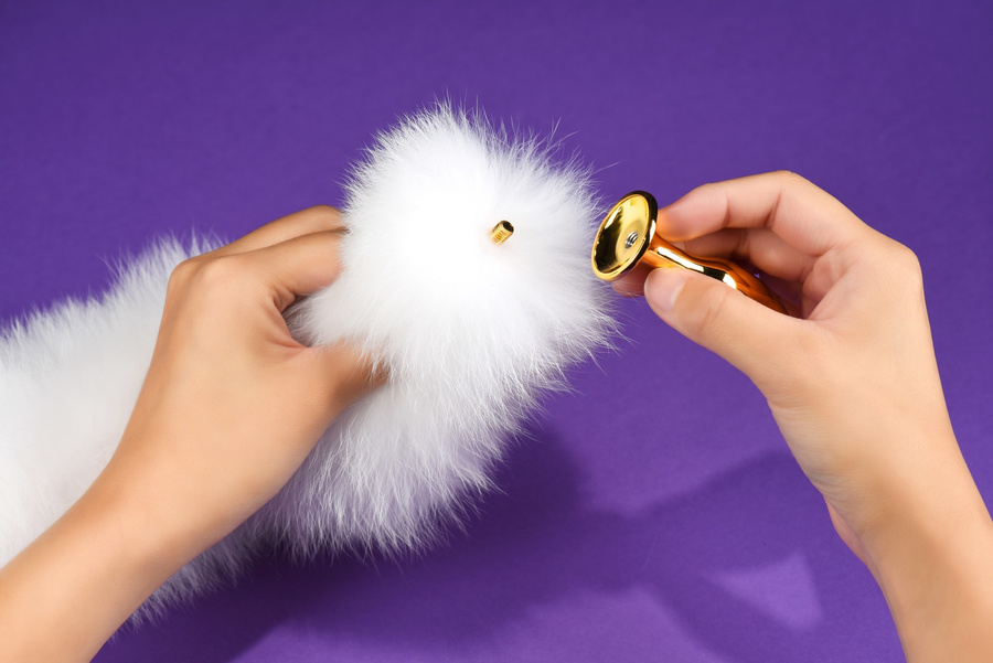 Odczepiany Metalowy Korek Z Lisim Ogonem Upko Fox Fur Tail Small Butt Plug UPKO