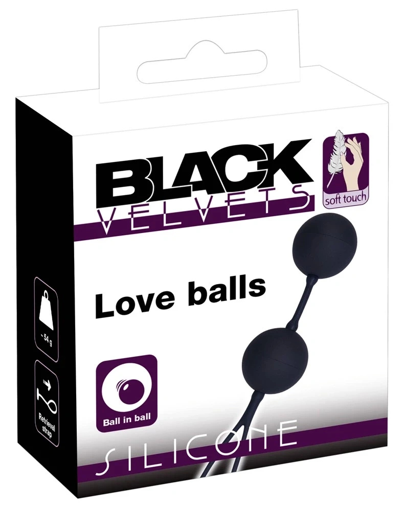 Black Velvets kulki gejszy z pętelką czarne, silikonowe, 54 g