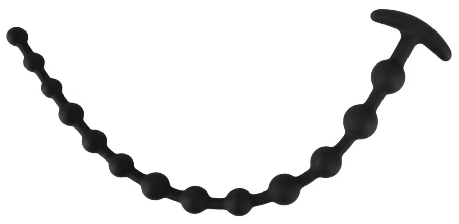 Black Velvets kulki analne silikonowe, 13 kul, 50 cm, czarne