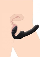 XR Brands Slim Rider dwustronny żebrowany wibrator strapless z dwoma silnikami