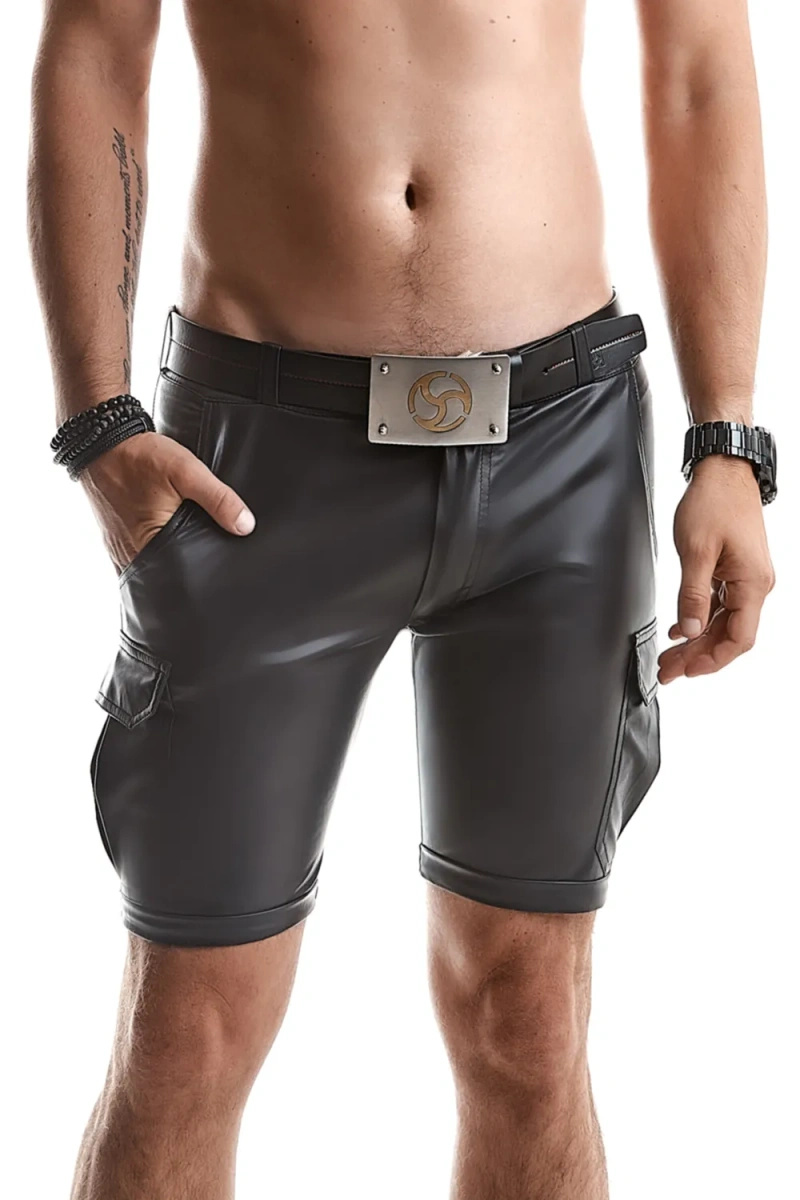 Szorty Cargo Wetlook Lorenzo Czarne Regnes