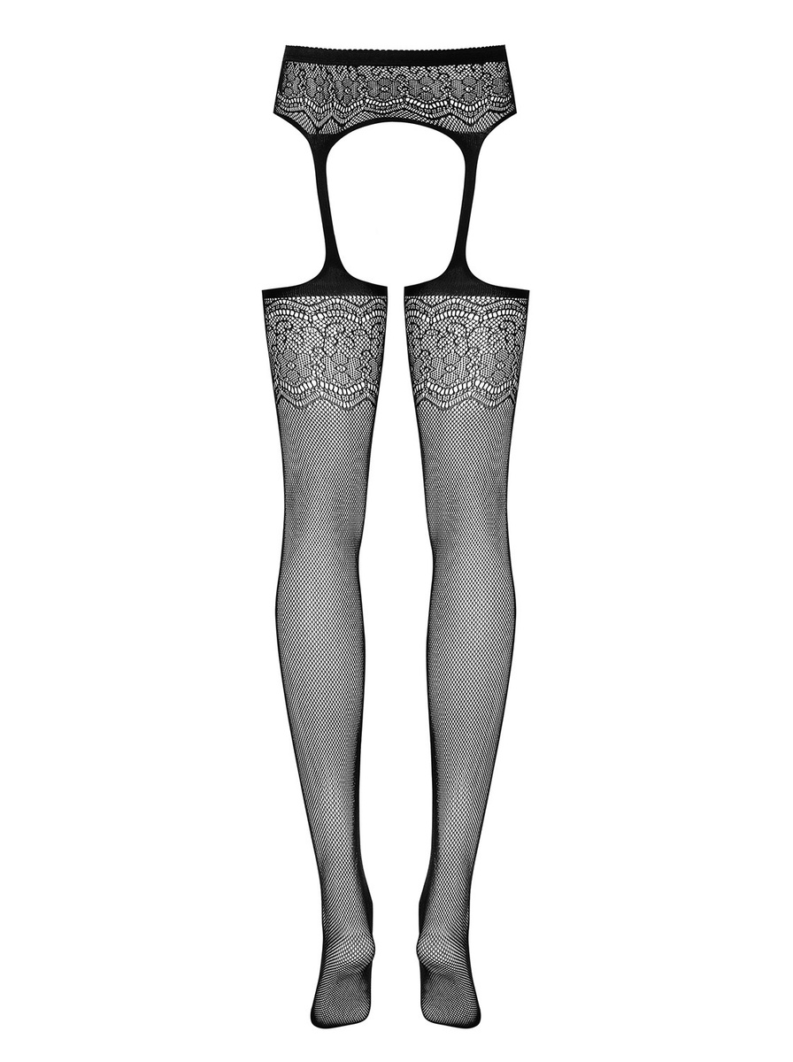 S207 Garter Stockings Czarne Obsessive