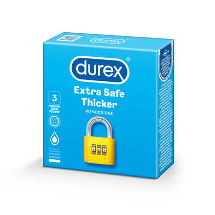 Prezerwatywy Lateksowe Grubsze Extra Safe 3 Szt. Durex