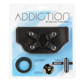Addiction Strap-On Harness Black – uprząż regulowana z kieszenią na mini wibrator