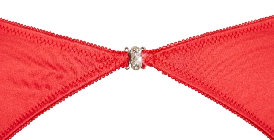 Cottelli Lingerie zestaw satynowy czerwony 3-częściowy 80C/M