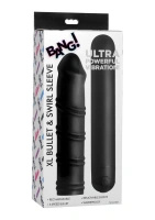 XR Brands XL Bullet zestaw – silikonowy rękaw z teksturą, czarny