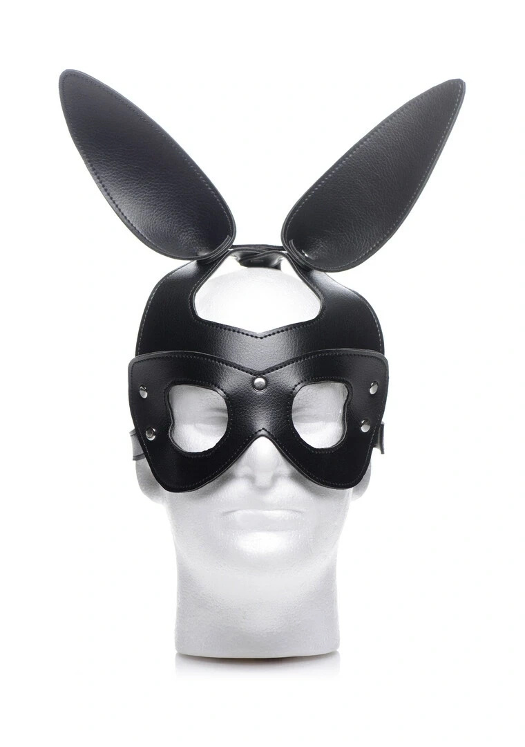 XR Brands Bad Bunny maska królicza z regulacją rozmiaru, czarna