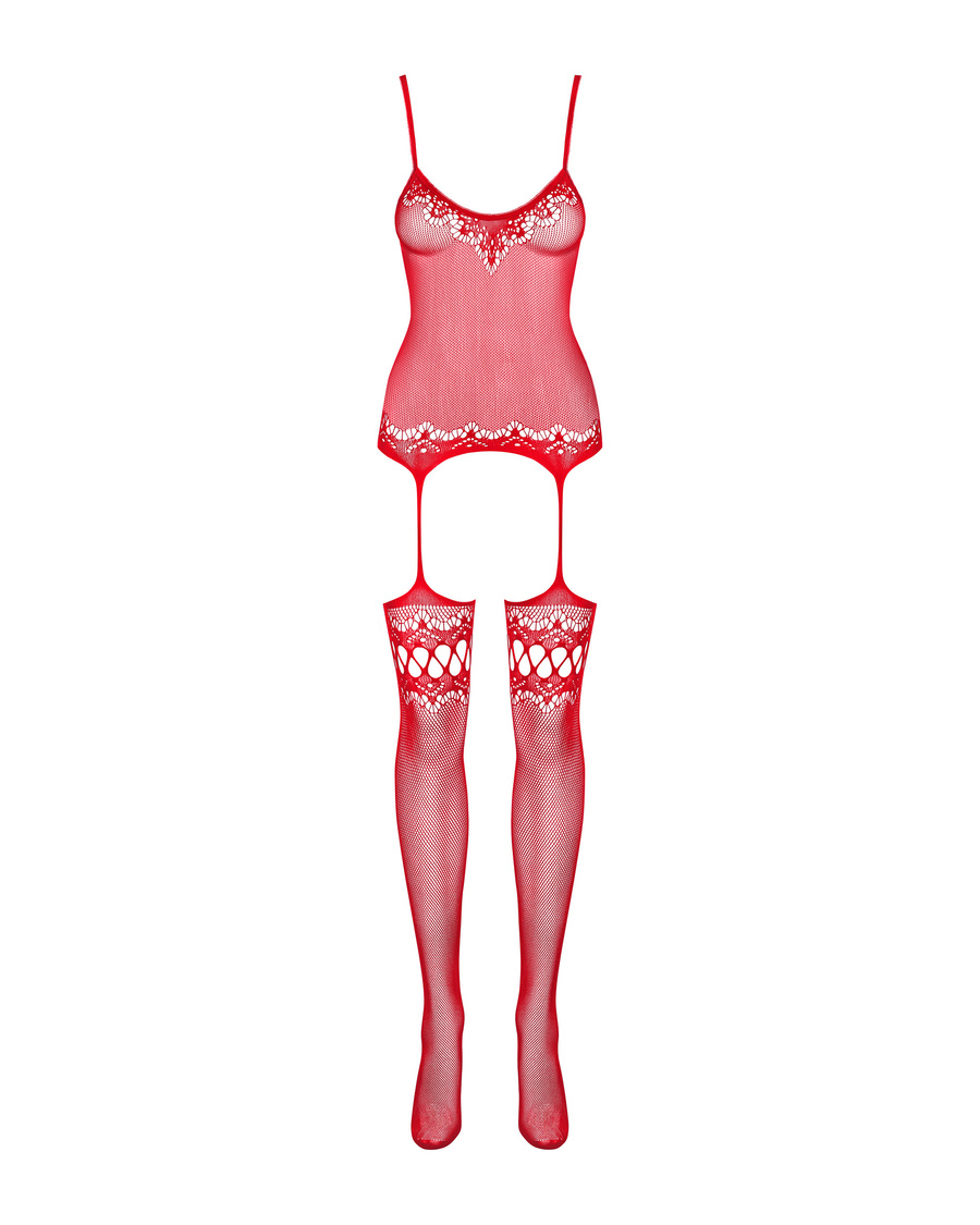F214 Bodystocking Czerwone S/M/L Obsessive