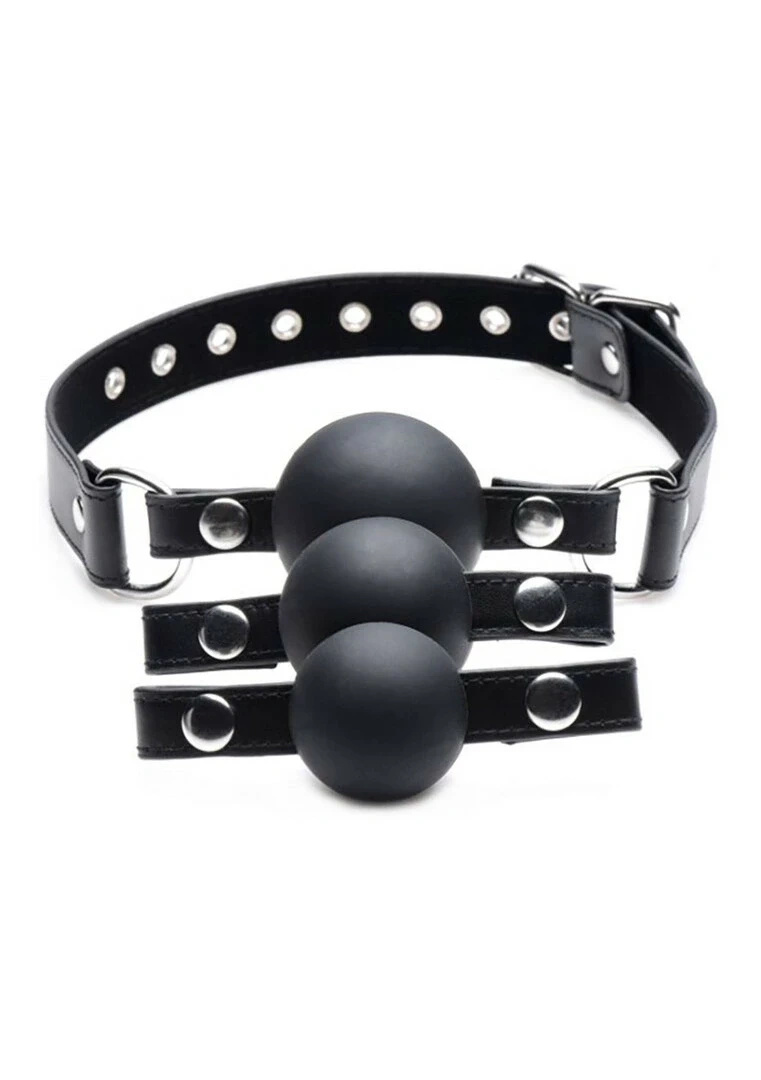 XR Brands BallGag System knebel z 3 wymiennymi silikonowymi kulkami