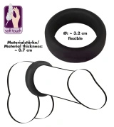 Black Velvets silikonowy pierścień anatomiczny 3,2 cm, czarny