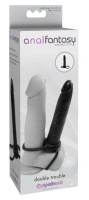 Pipedream Anal Fantasy Double Trouble dildo analne z pierścieniami, czarne