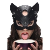 XR Brands Naughty Kitty maska kotka z regulowanym paskiem, czarna