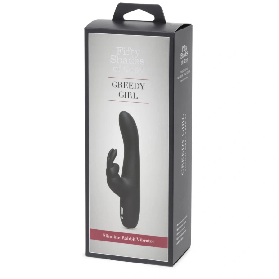 Fifty Shades of Grey Greedy Girl Slimline Rabbit wibrator króliczek ładowany USB, czarny