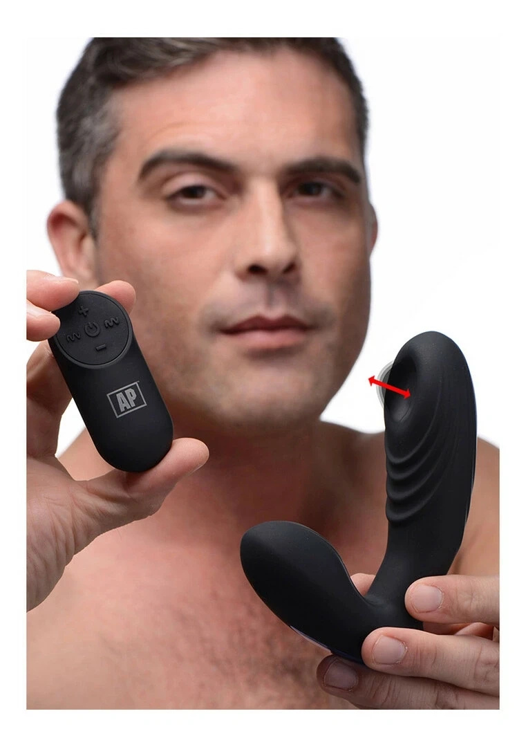 XR Brands P-Thump masażer prostaty ze stukaniem, 7 trybów wibracji, pilot, czarny