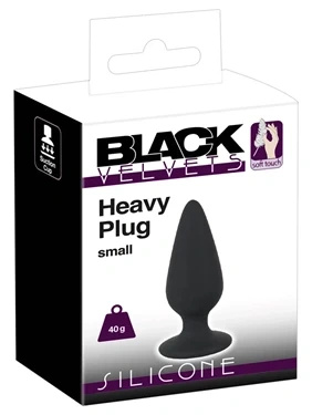 Black Velvets korek analny stożkowy silikonowy mały 7,8 cm, czarny