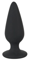 Black Velvets korek analny stożkowy silikonowy mały 7,8 cm, czarny