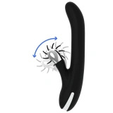 Black and Silver Storm Rotation Vibe – wibrator rotacyjny silikonowy, USB, 24 cm