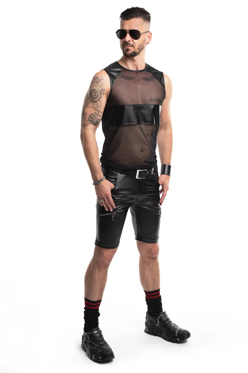T-shirt Z Siateczki Ze Wstawkami Wetlook Silvestro Czarny Regnes