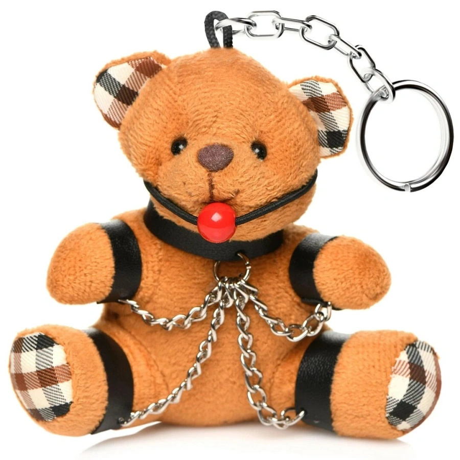 XR Brands brelok miś BDSM, jasnobrzoskwiniowy