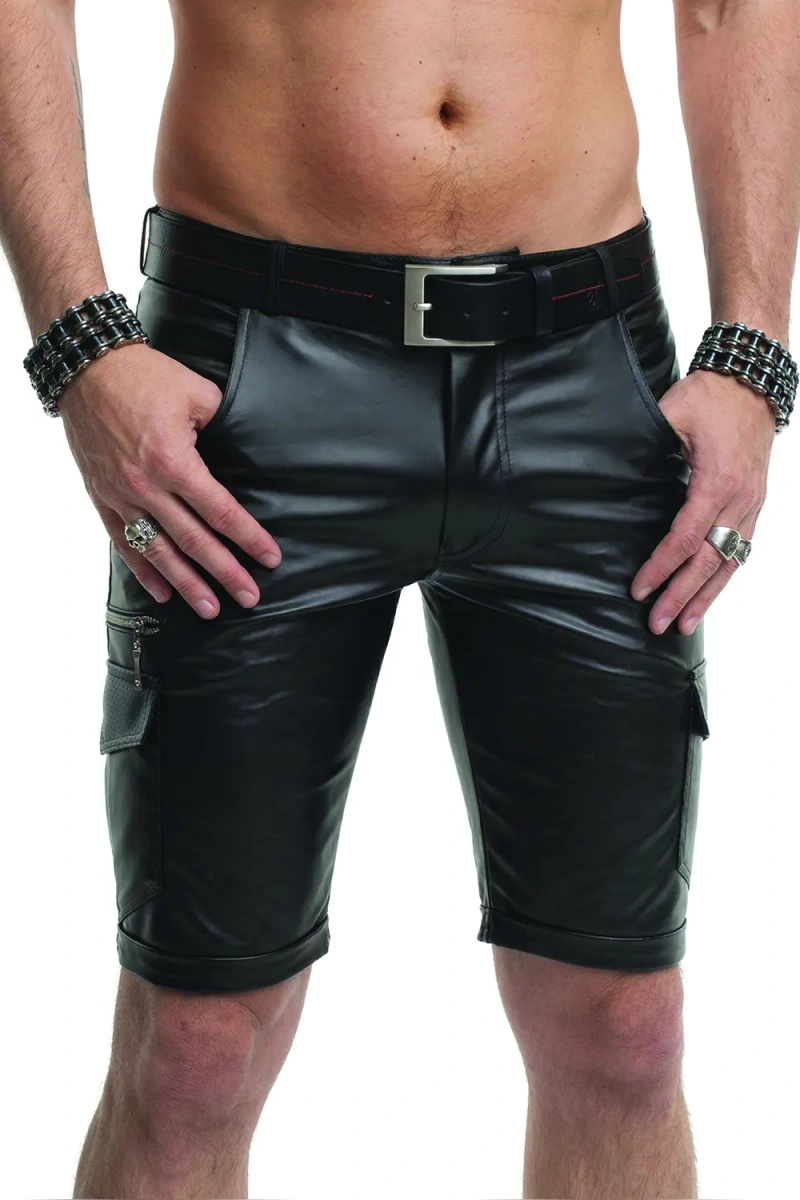 Szorty Cargo Wetlook Z Siedmioma Kieszeniami Simone Czarne Regnes
