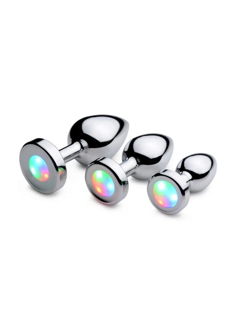 XR Brands LED Plug średni korek analny aluminiowy z podświetleniem