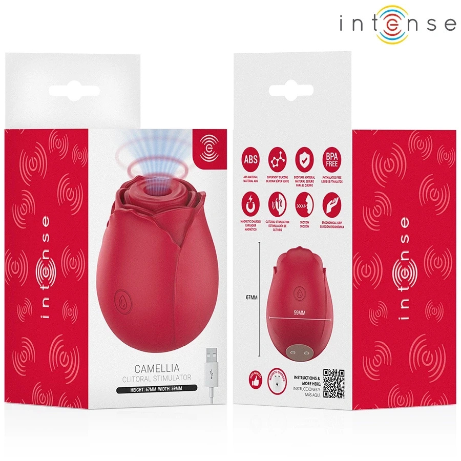 INTENSE Camellia Rose by Waves Bordeaux stymulator ssący łechtaczki, IPX6