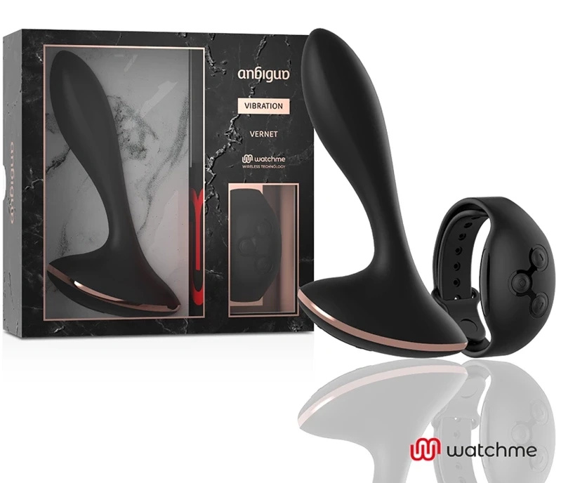 ANBIGUO Vernet – wibrator z pilotem WATCHME w formie zegarka, czarny