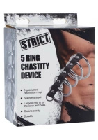 XR Brands Gates of Hell zestaw 5 stalowych pierścieni z D-ringiem