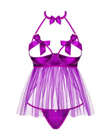 Delishya babydoll i stringi: fioletowy - wyjątkowa noc Obsessive